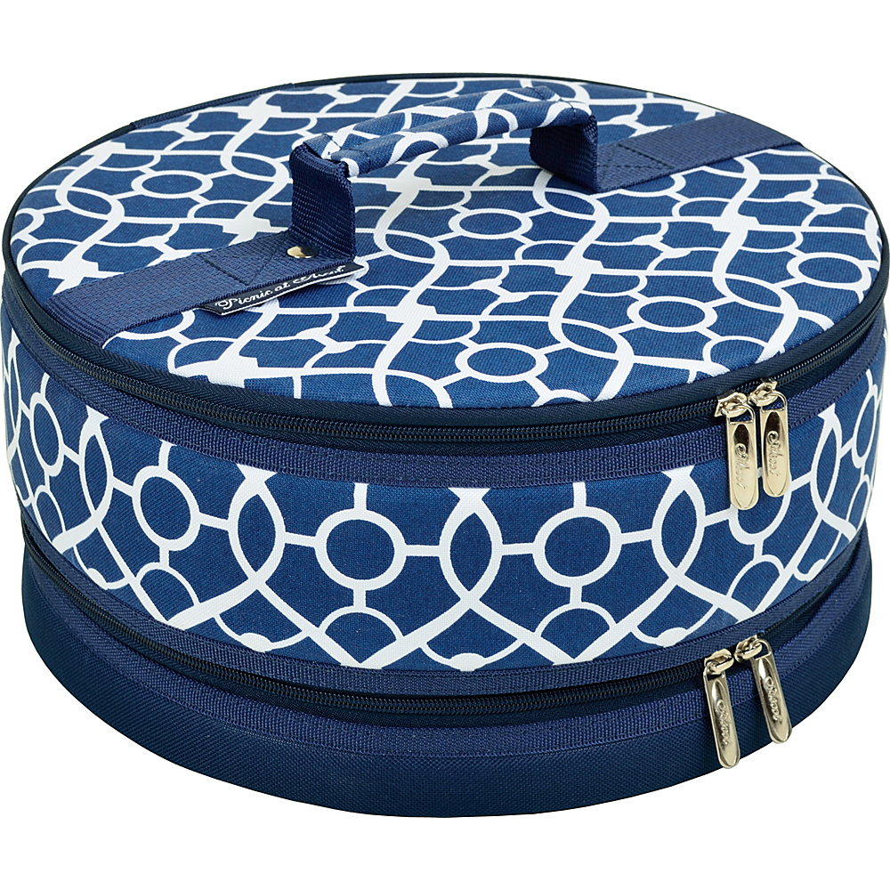 Picnic at Ascot Pie and Cake Carrier 12 Diameter Trellis Blue Picnic at Ascot Outdoor Accessories