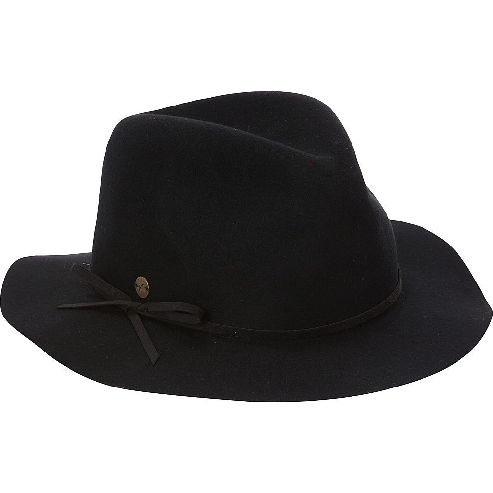 Karen Kane Hats Raw Edge Fedora with Band Black Small Medium Karen Kane Hats Hats Gloves Scarves