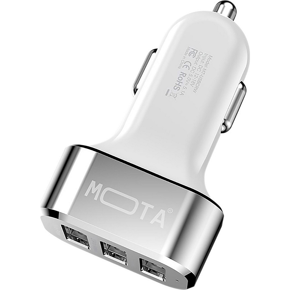 Mota High speed 3 Port USB Car Charger 5.1A Tablet And Phones White Mota Electronics