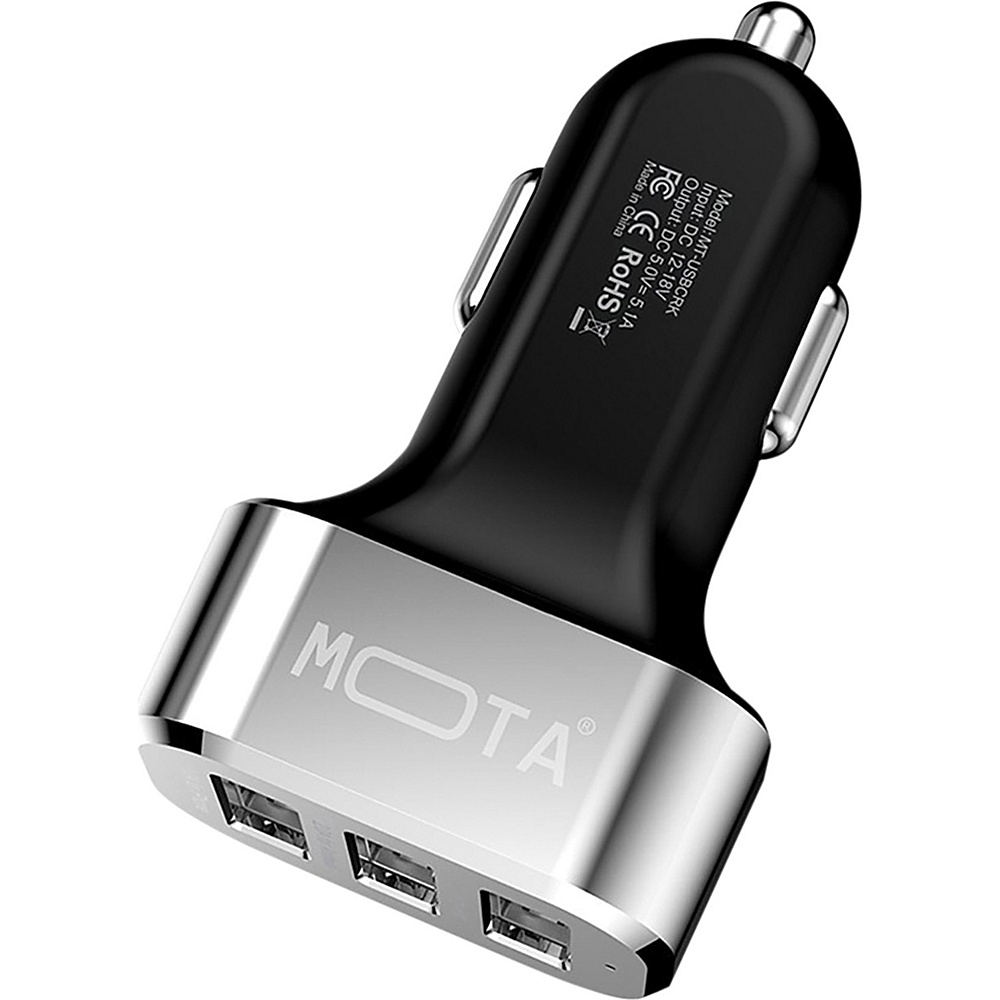Mota High speed 3 Port USB Car Charger 5.1A Tablet And Phones Black Mota Electronics