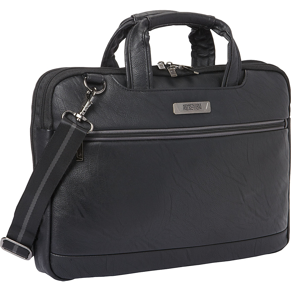 Kenneth Cole Reaction Go With The Grain Slim Top Zip Computer Case Black Kenneth Cole Reaction Non Wheeled Business Cases