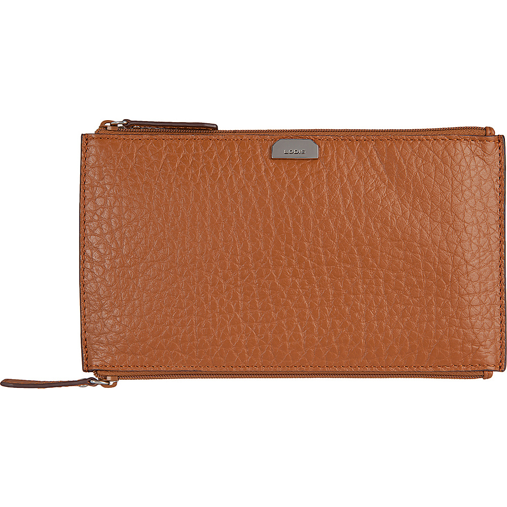 Lodis Borrego Under Lock and Key Lani Double Zip Pouch Toffee Lodis Women s Wallets
