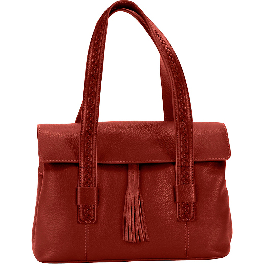 Hadaki Tammi Satchel Deep Red Hadaki Leather Handbags