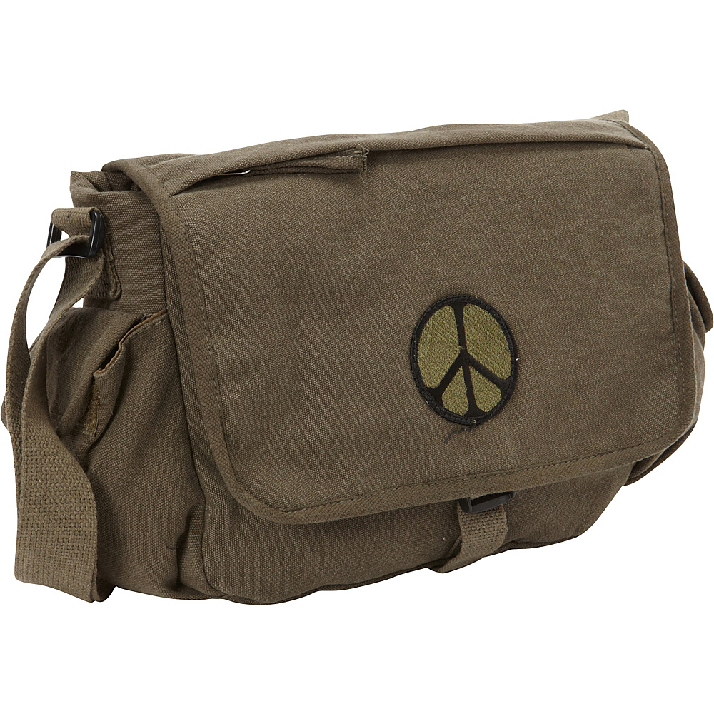 Fox Outdoor Retro Messenger Bag Olive Drab Peace Fox Outdoor Messenger Bags