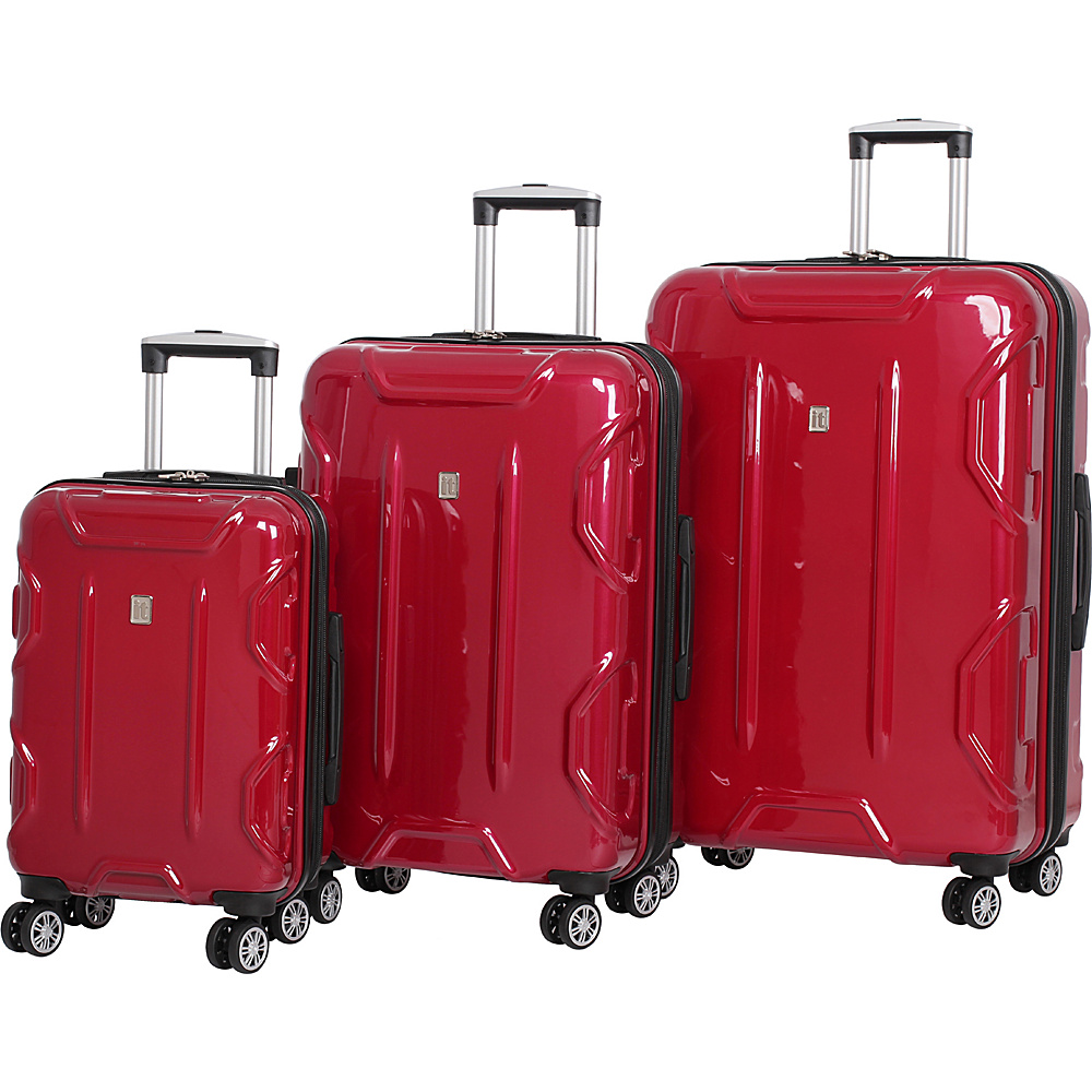 it luggage Transformer Hardside 8 Wheel 3 Piece Set Red it luggage Luggage Sets