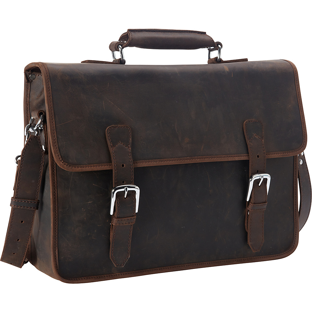 Vagabond Traveler Large Full Grain Cowhide Leather Laptop Bag Dark Brown Vagabond Traveler Non Wheeled Business Cases