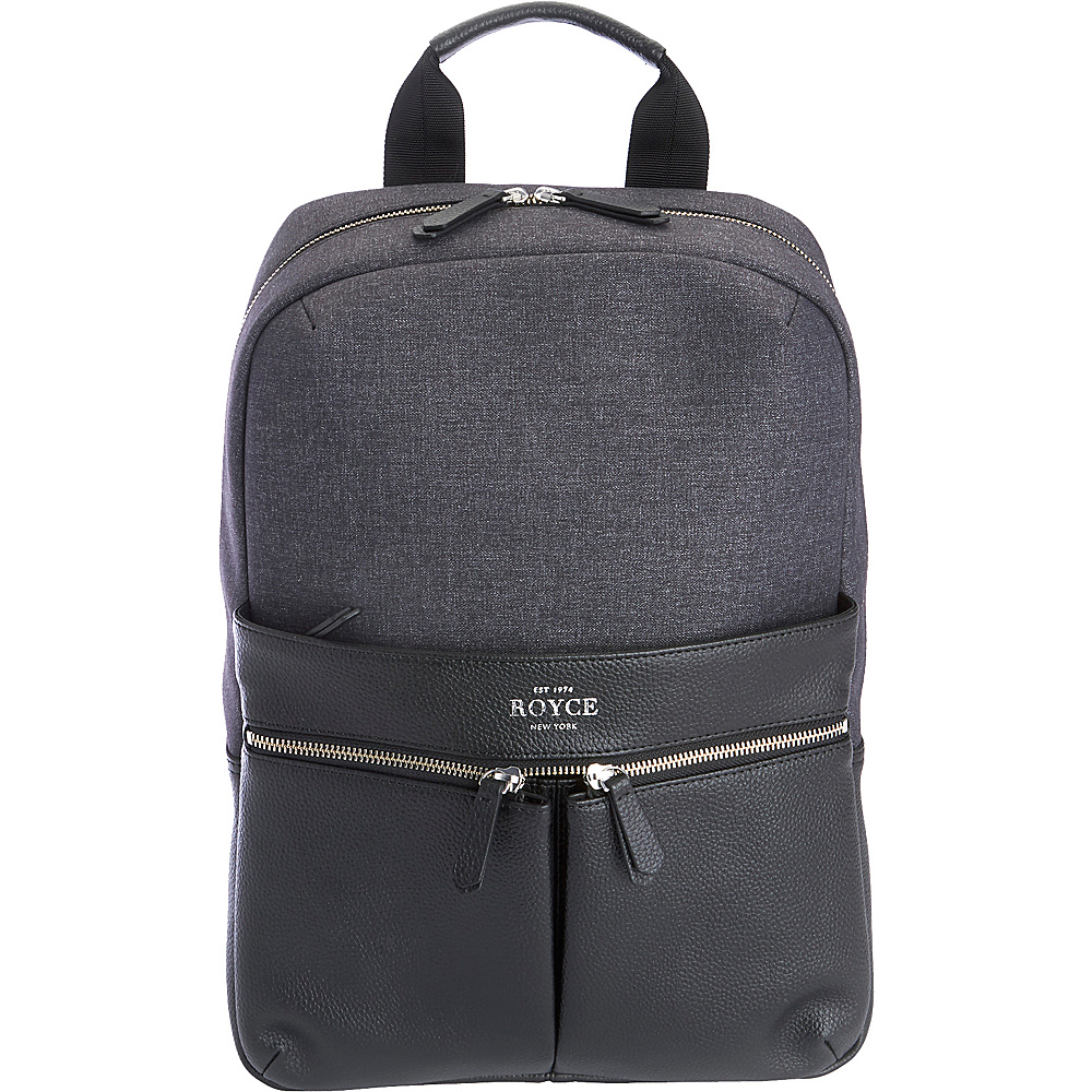 Royce Leather Powered Up Power Bank Charging Leather Laptop Backpack Black Royce Leather Business Laptop Backpacks