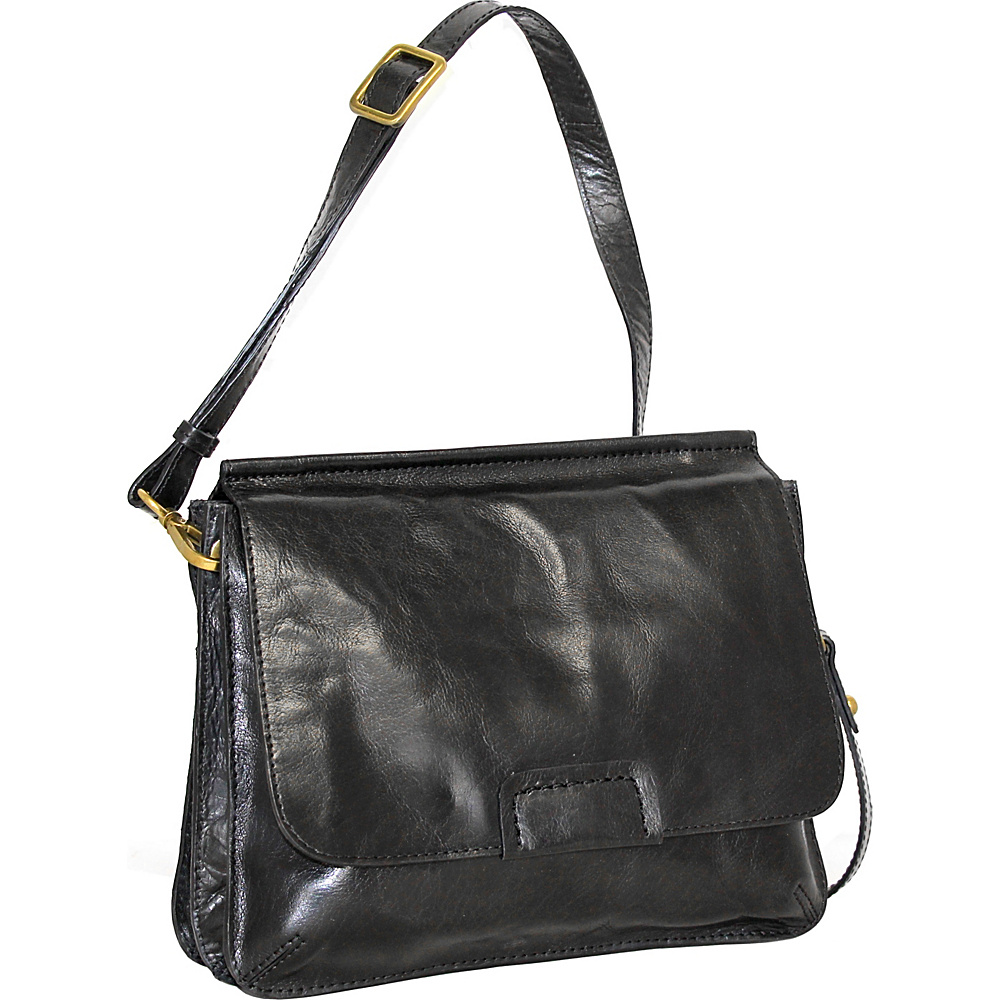 Nino Bossi Rose Petal Crossbody Black Nino Bossi Leather Handbags