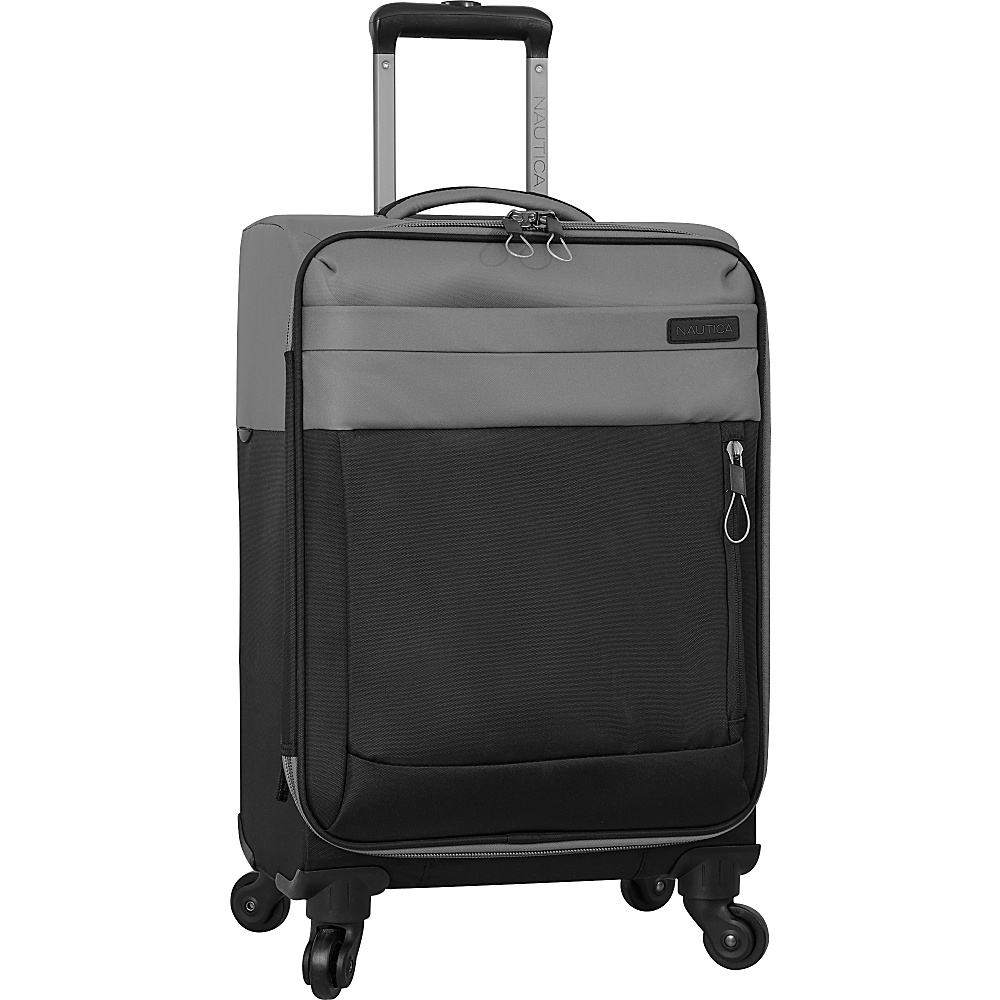 Nautica Harpswell 19 Expandable Spinner Carry on Grey Black Nautica Softside Carry On