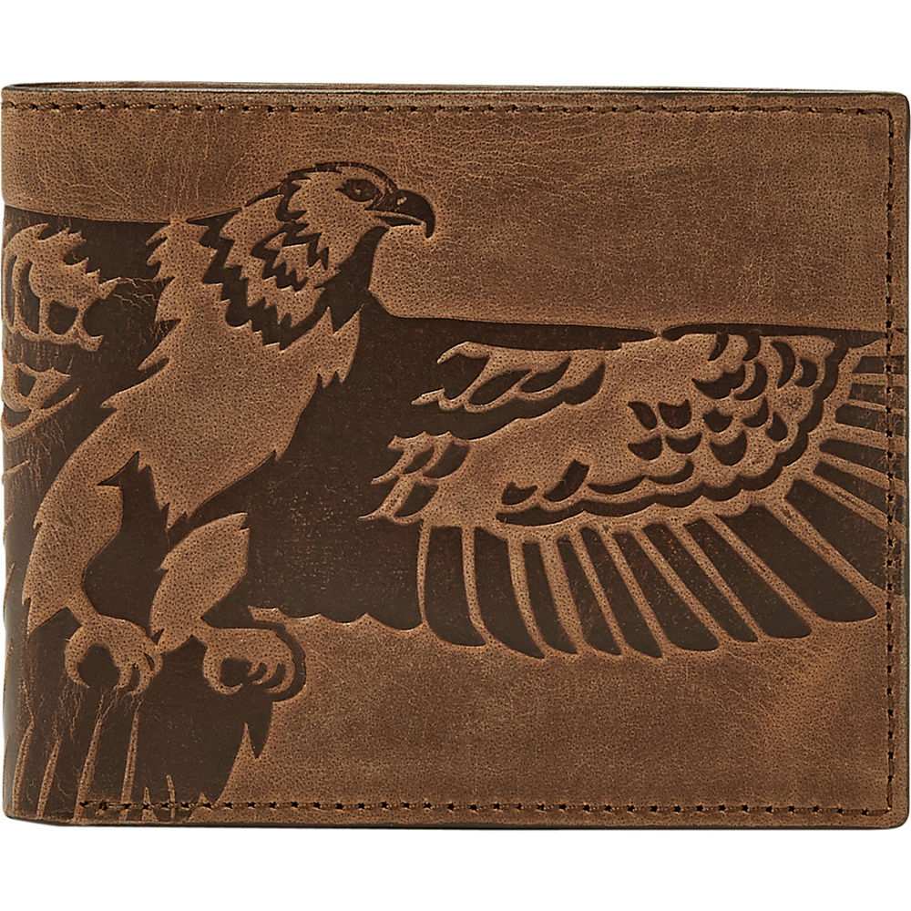 Fossil Eagle Bifold and Keyfob Gift Set Brown Fossil Men s Wallets