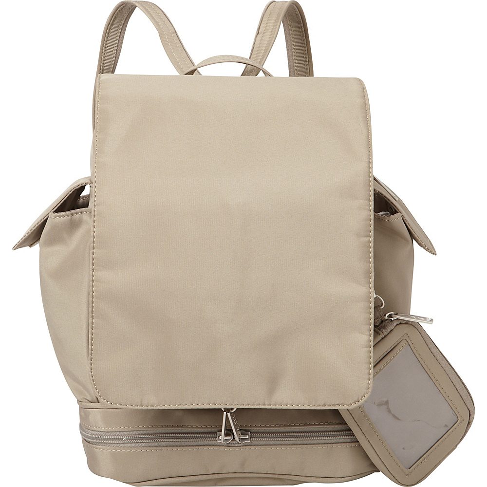 BeSafe by DayMakers Anti Theft Convertible Backpack with Flap Taupe BeSafe by DayMakers Fabric Handbags