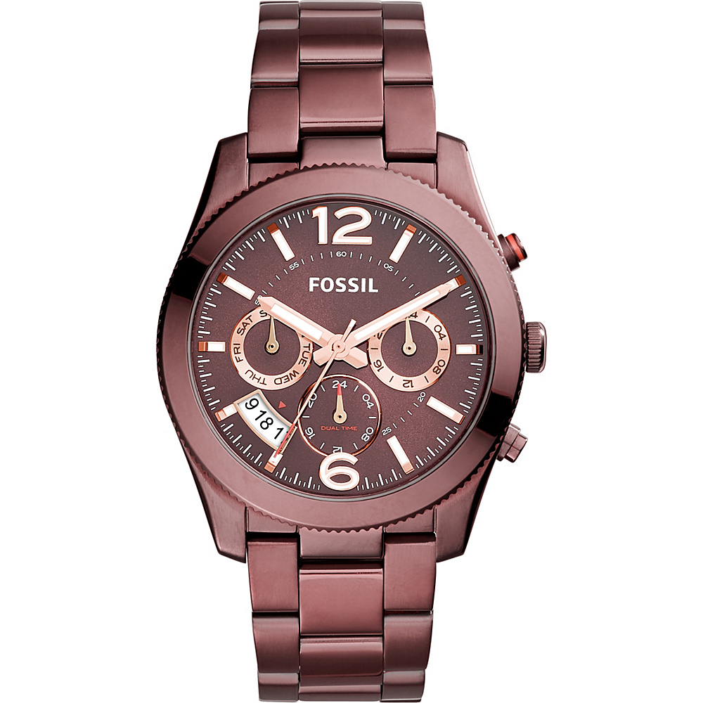 Fossil Perfect Boyfriend Sport Multifunction Stainless Steel Watch Red Fossil Watches