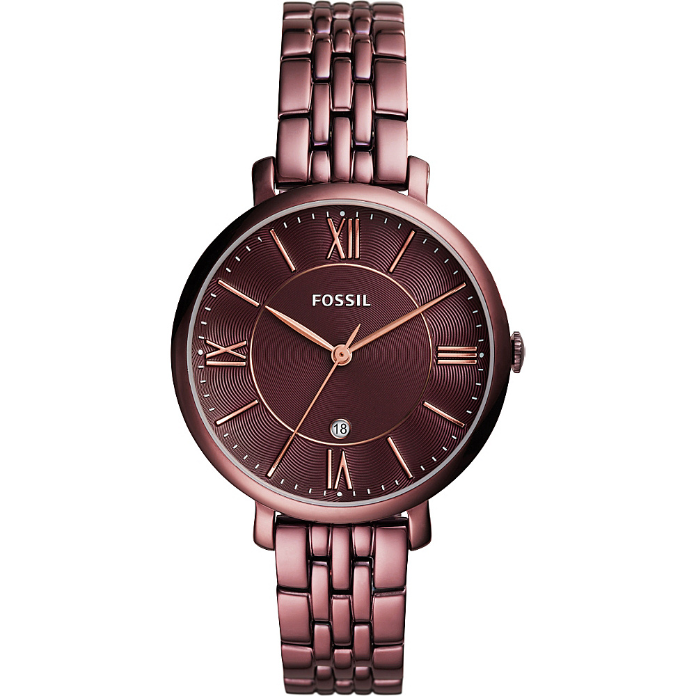 Fossil Jacqueline Three Hand Stainless Steel Watch Red Fossil Watches