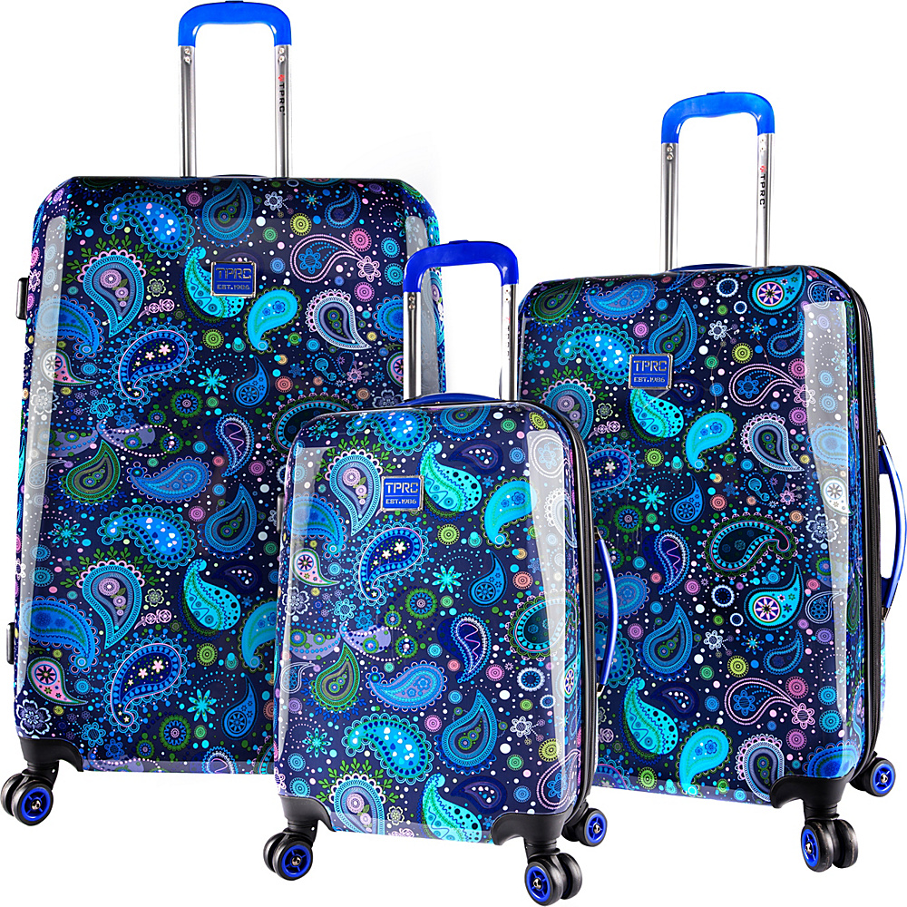 Travelers Club Luggage Paisley 3pc Expandable Luggage Set Blue Print Travelers Club Luggage Luggage Sets