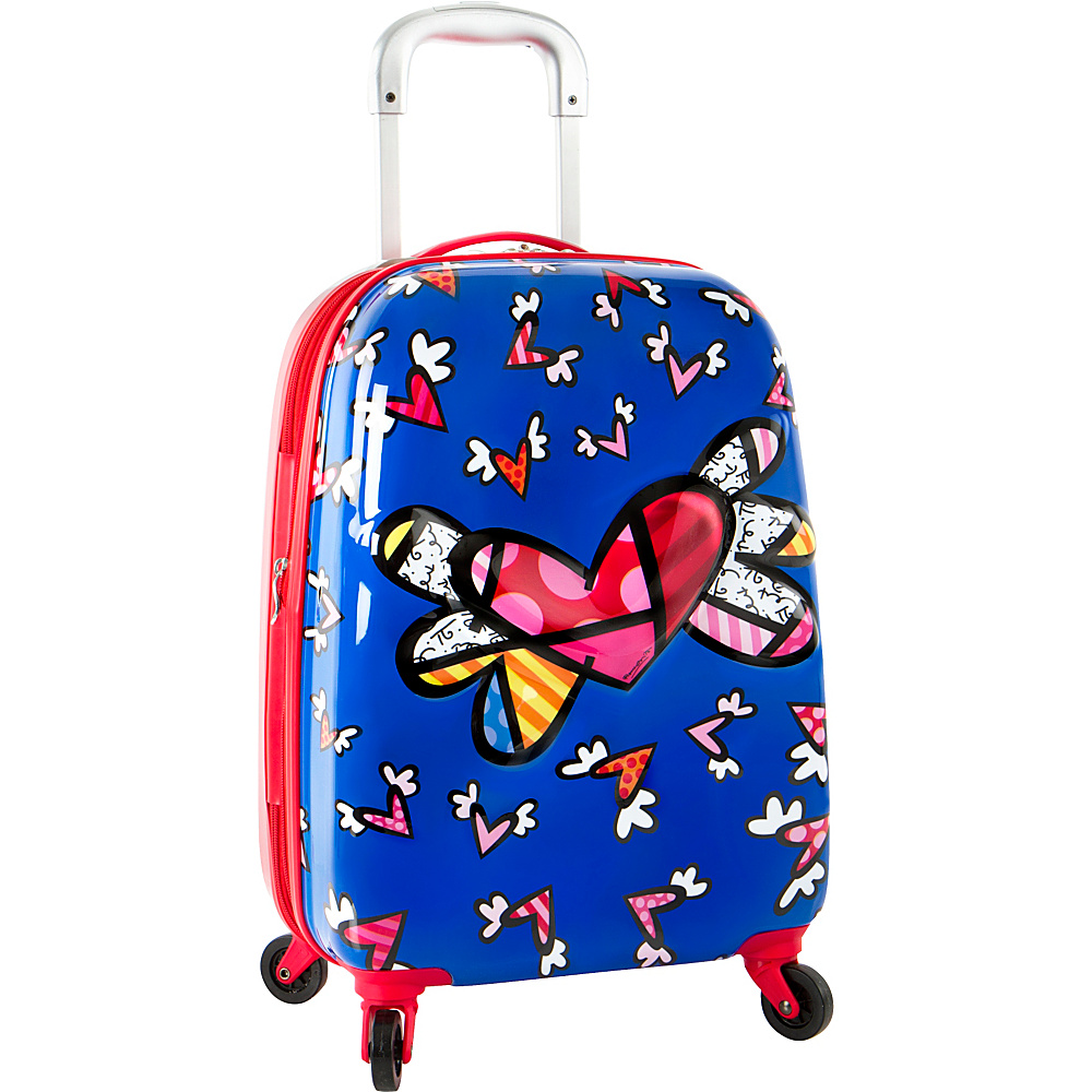 Heys America Britto Tween 3D Pop Up Spinner Luggage Multi Britto Heart With Wings Heys America Hardside Carry On