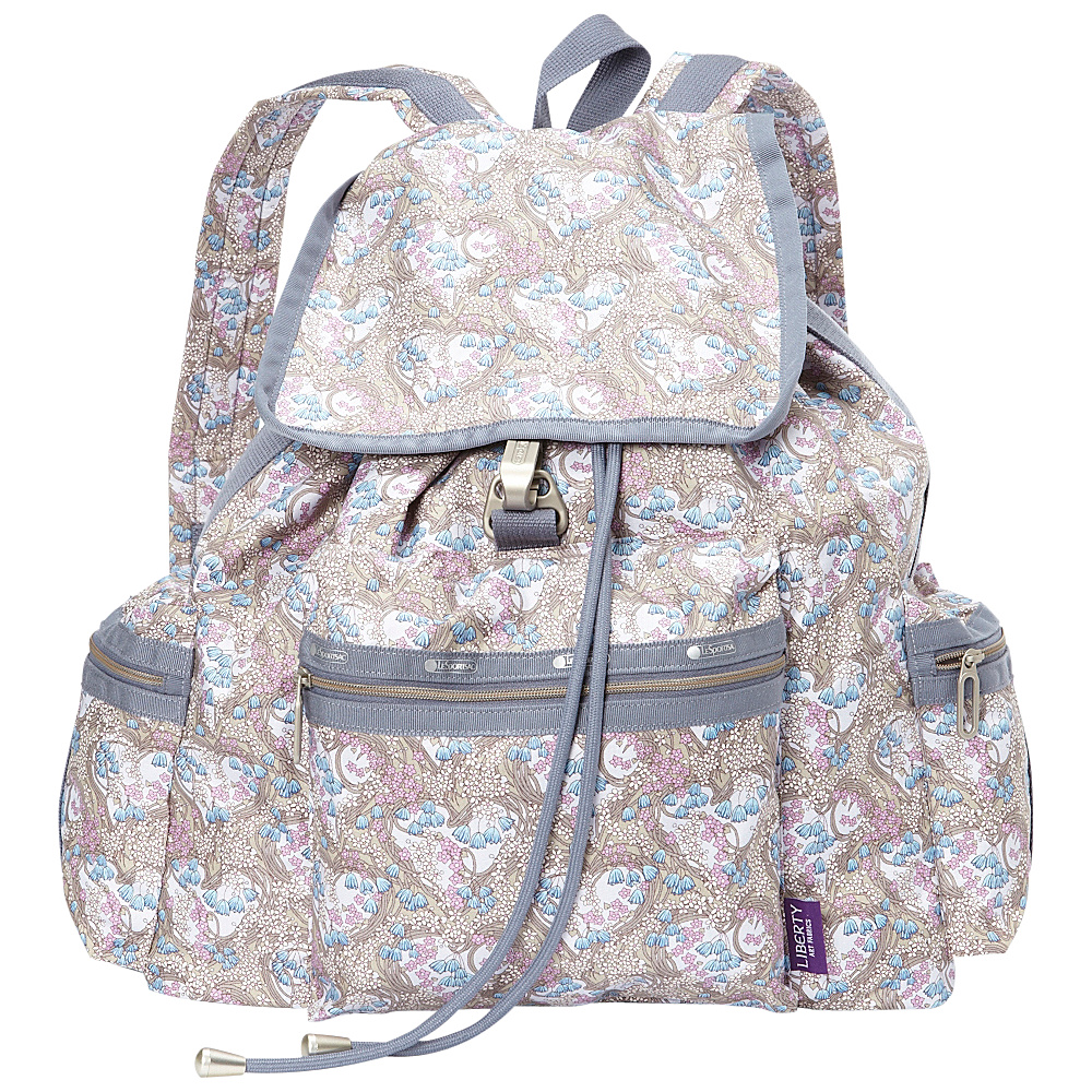LeSportsac LeSportsac Made with Liberty Art Fabrics 3 Zip Voyager Backpack Amy Jane Lilac LeSportsac Fabric Handbags