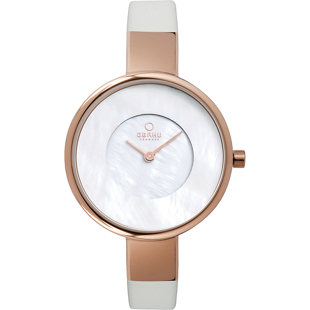 Obaku Watches Womens Leather Watch White Rose Gold Obaku Watches Watches