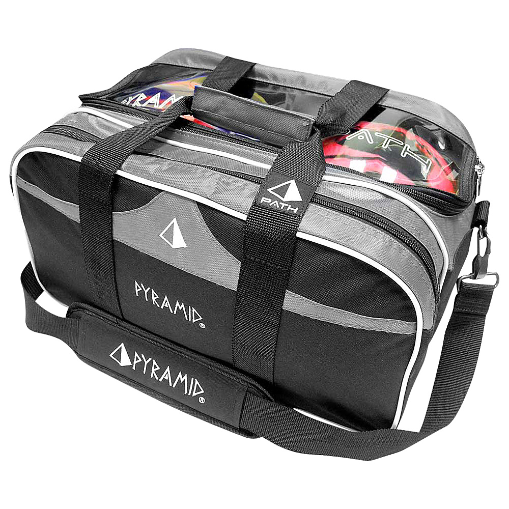 Pyramid Path Double Tote Plus Clear Top Bowling Bag Silver Pyramid Bowling Bags