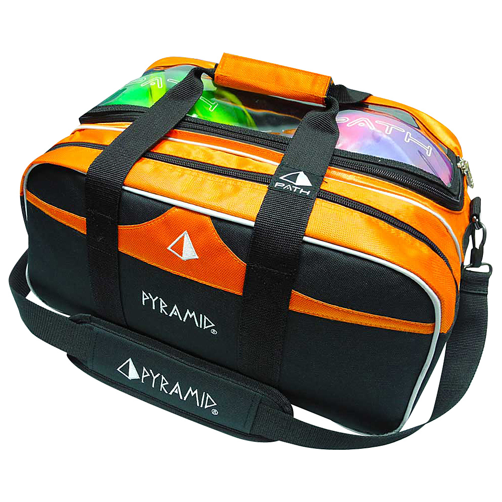 Pyramid Path Double Tote Plus Clear Top Bowling Bag Orange Pyramid Bowling Bags