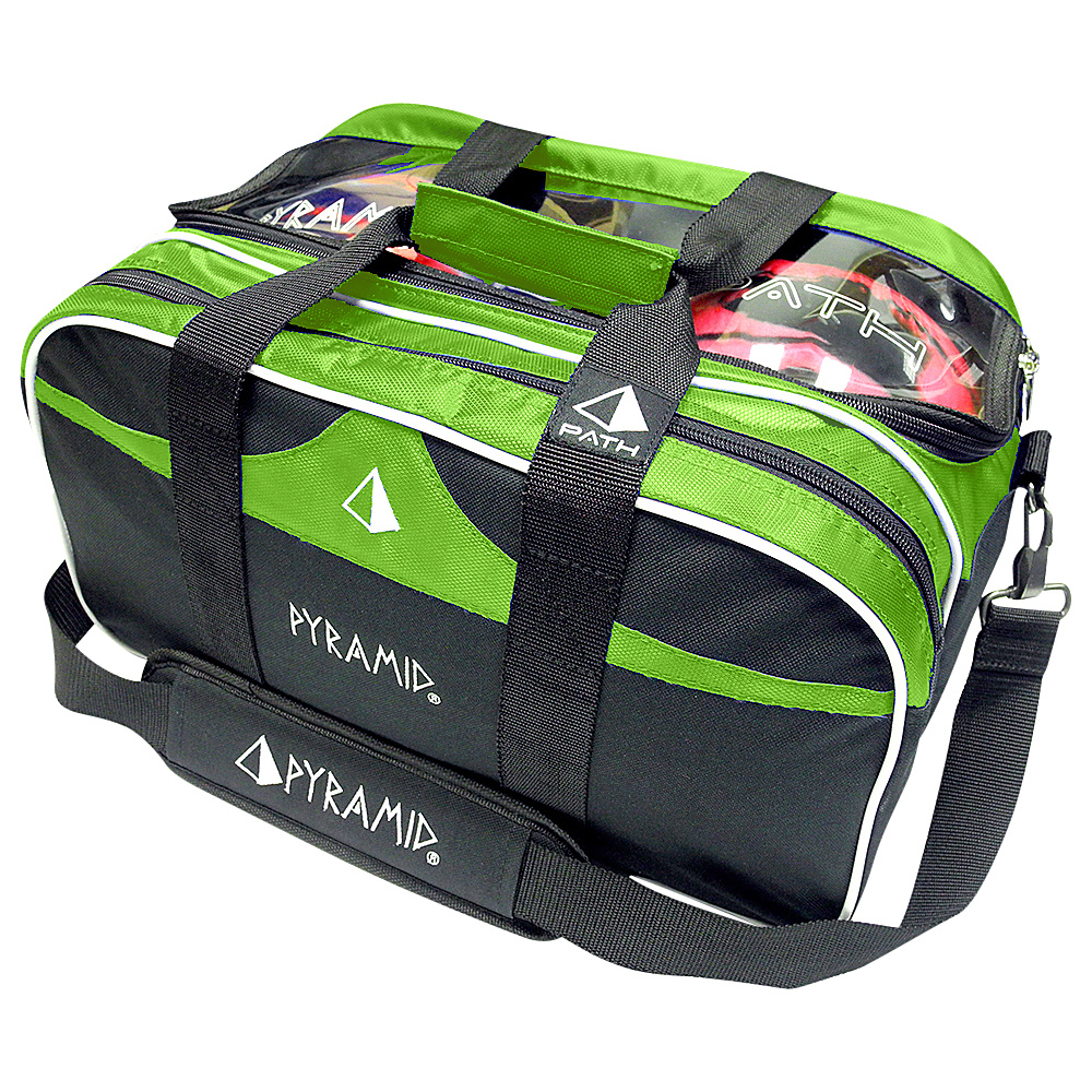 Pyramid Path Double Tote Plus Clear Top Bowling Bag Lime Green Pyramid Bowling Bags