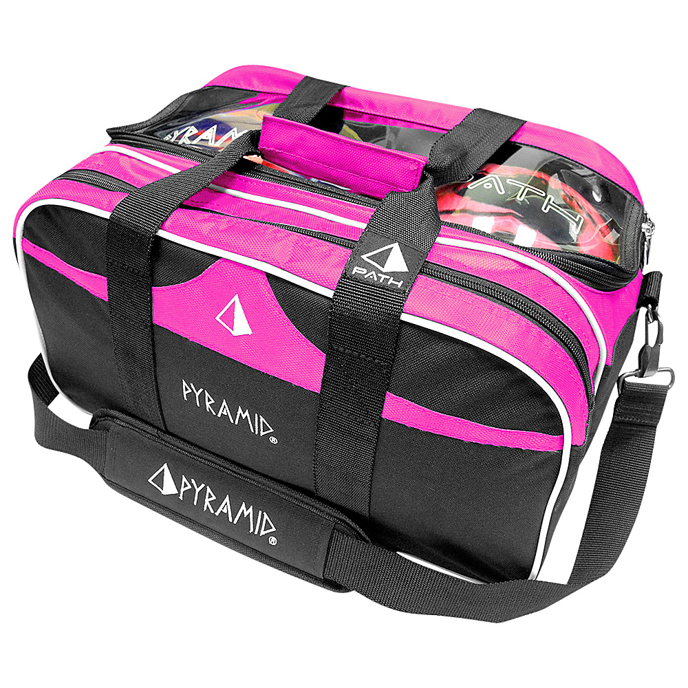 Pyramid Path Double Tote Plus Clear Top Bowling Bag Hot Pink Pyramid Bowling Bags