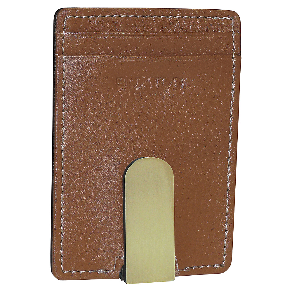 Buxton Monroe RFID Front Pocket Money Clip Cognac Buxton Men s Wallets