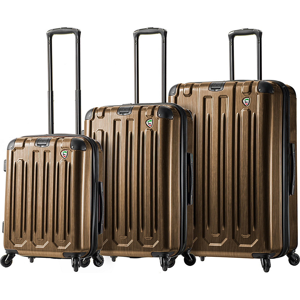 Mia Toro ITALY Lustro Hardside 3 Piece Luggage Set Gold Mia Toro ITALY Luggage Sets