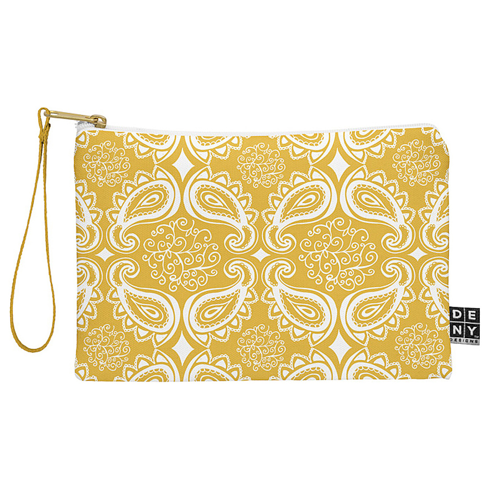 DENY Designs Pouch with Wristlet Heather Dutton Plush Paisley Goldenrod DENY Designs Luggage Accessories