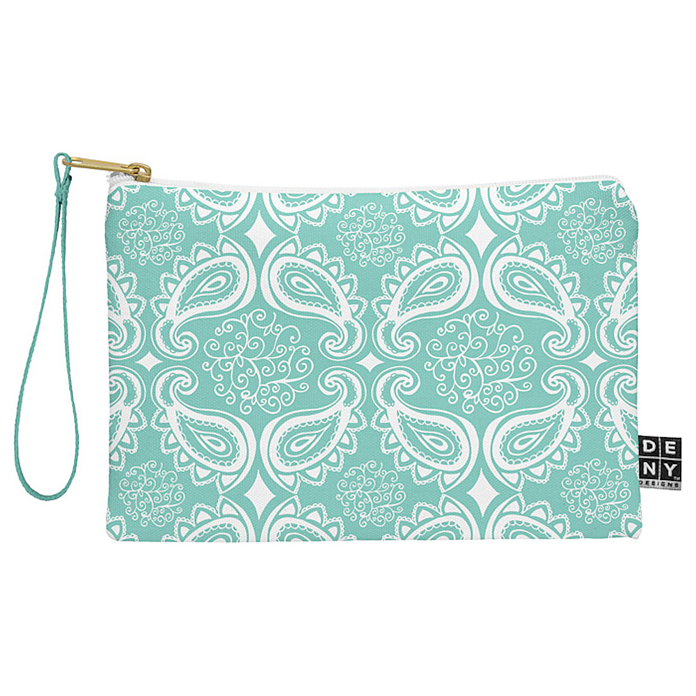 DENY Designs Pouch with Wristlet Heather Dutton Plush Paisley Seaspray DENY Designs Luggage Accessories