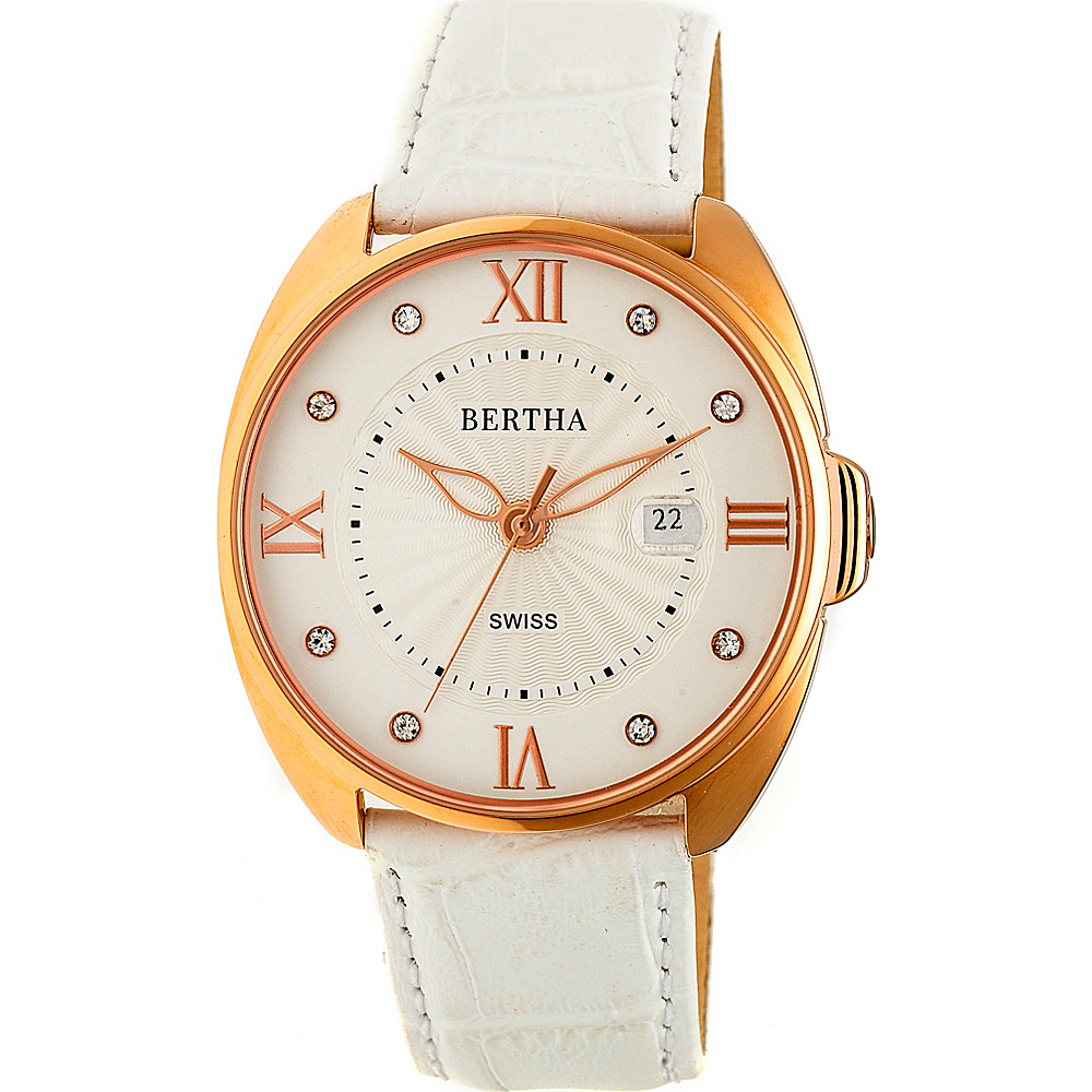 Bertha Watches Amelia Leather Ladies Watch White Bertha Watches Watches