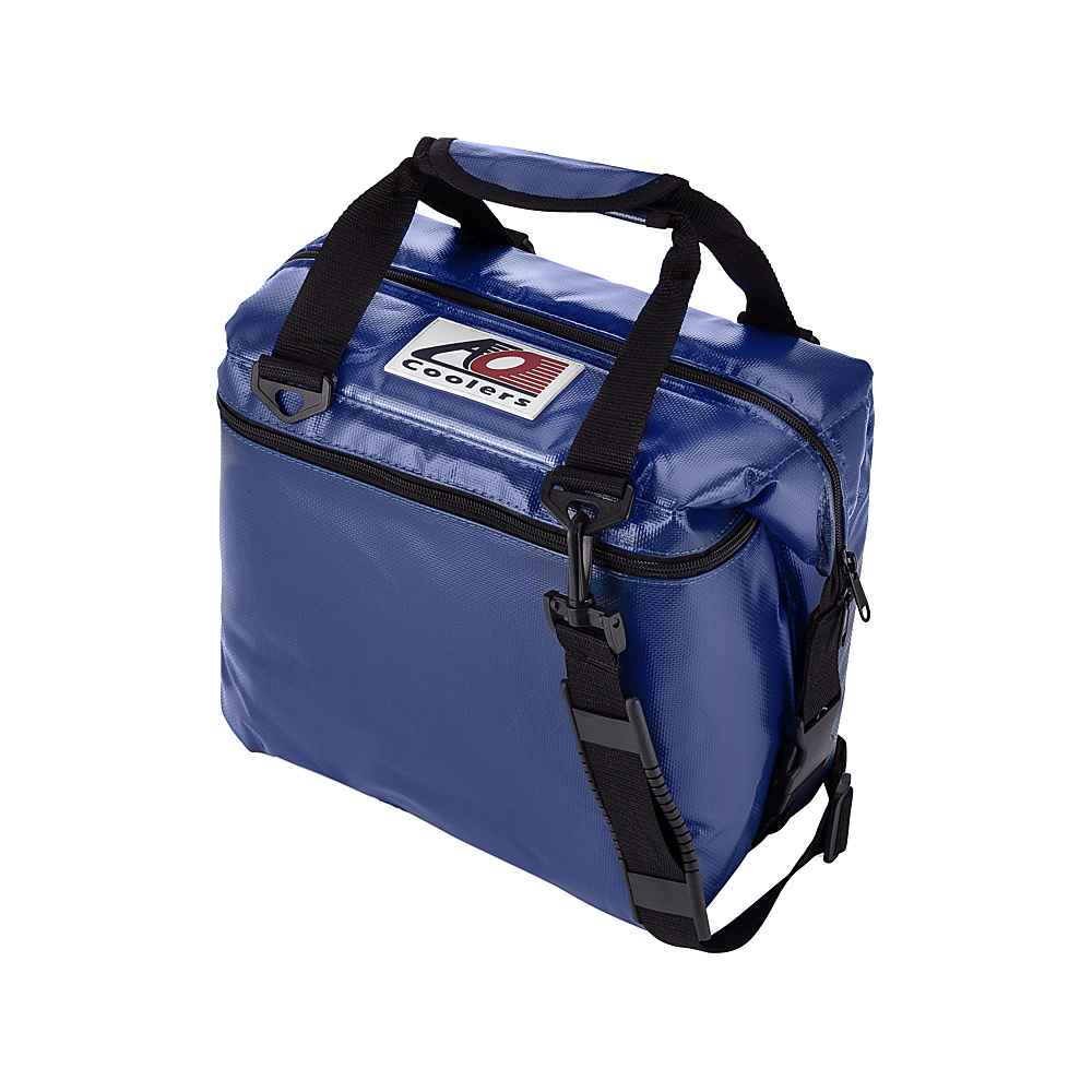 AO Coolers 12 Pack Vinyl Soft Cooler Royal Blue AO Coolers Outdoor Coolers