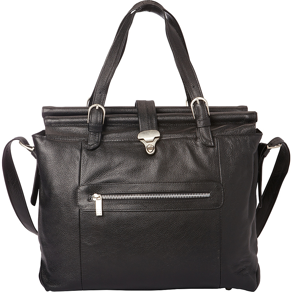 Piel Double Dowel Rod Leather Bag Black Piel Women s Business Bags