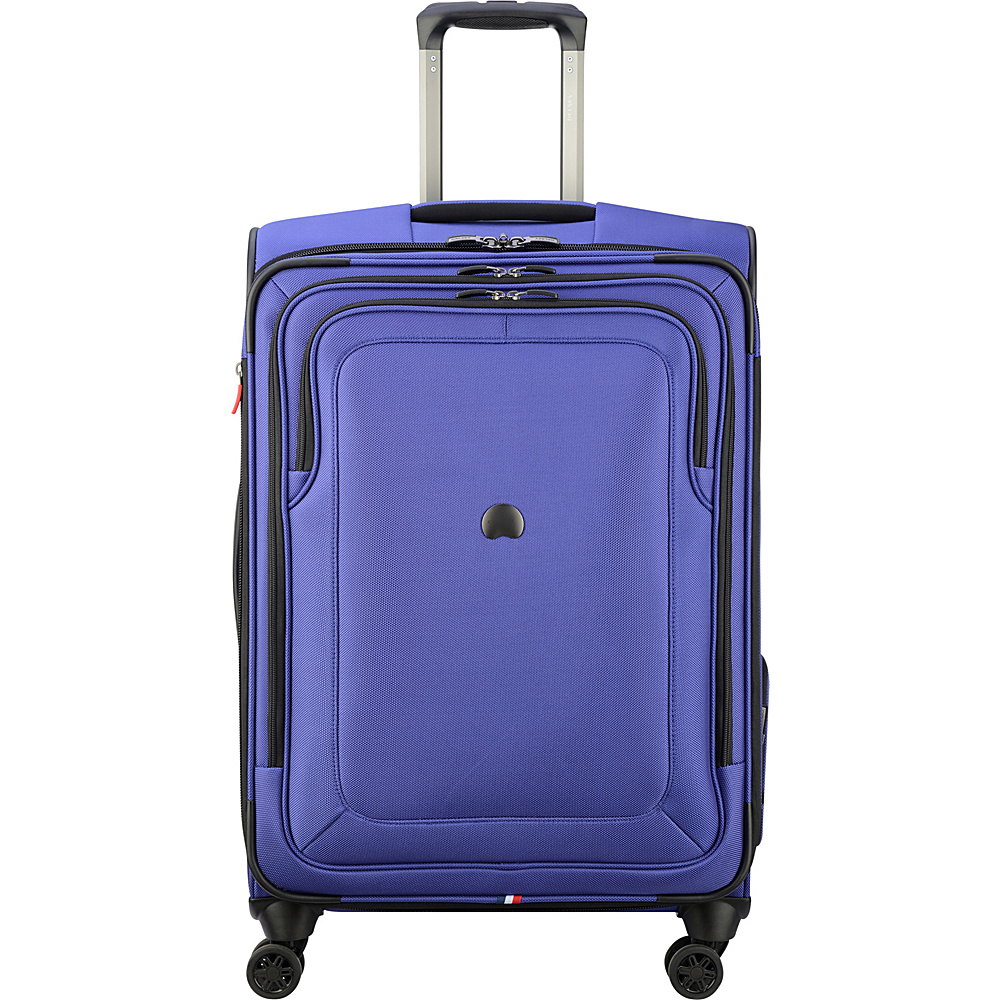 Delsey Cruise Lite Soft 25 Exp. Spinner Suiter Trolley Blue Delsey Softside Checked