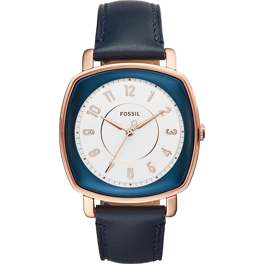 Fossil Idealist 3 Hand Leather Watch Blue Fossil Watches