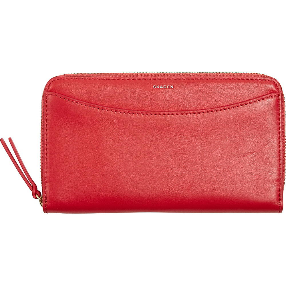 Skagen Compact Leather Zip Wallet Lotus Skagen Women s Wallets