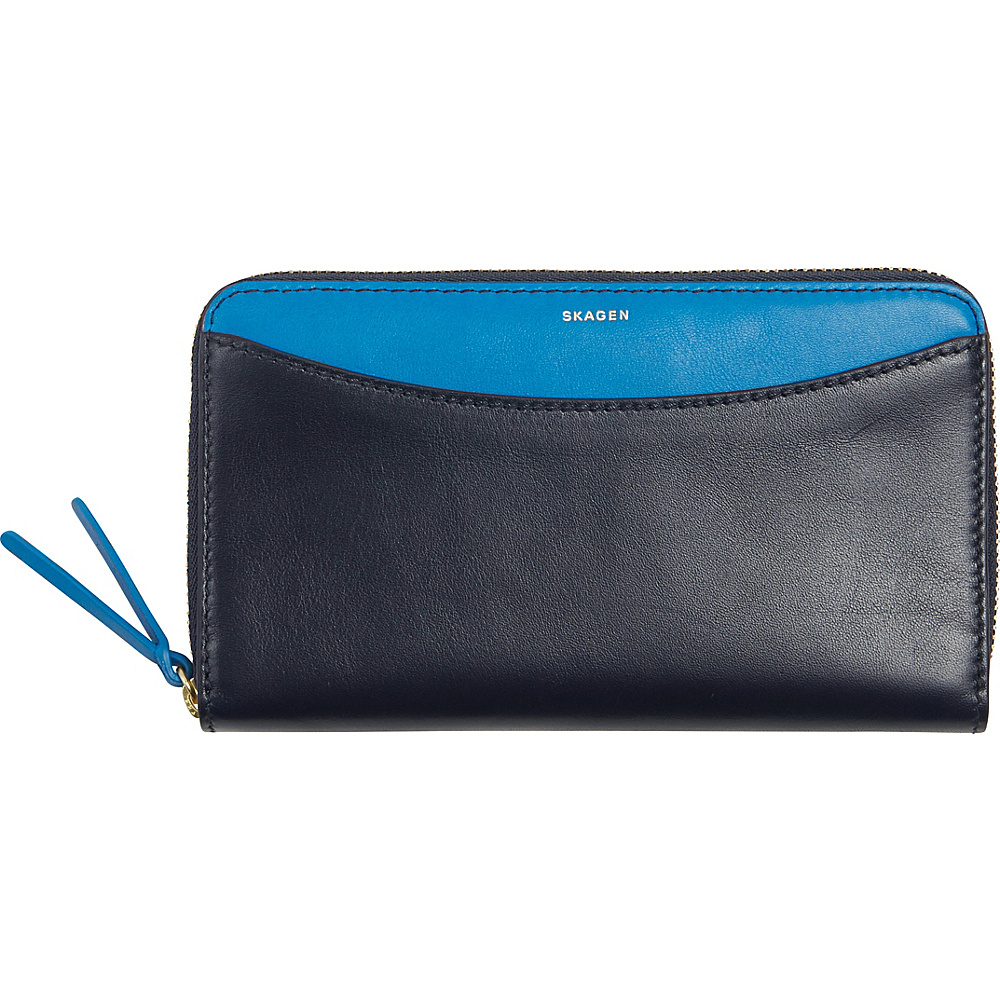 Skagen Compact Leather Zip Wallet Ink Skagen Women s Wallets