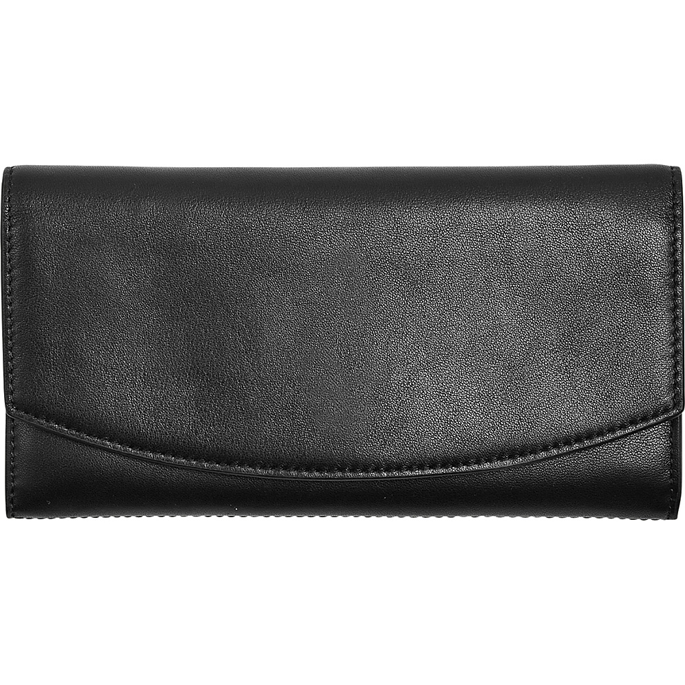 Skagen Continental Leather Flap Wallet Black Skagen Women s Wallets