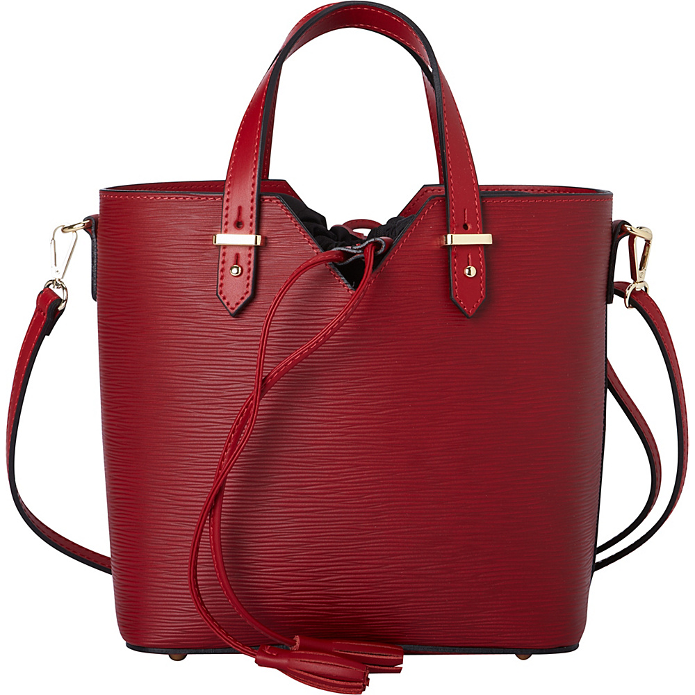Sharo Leather Bags Valentine Handbag in Textured Deep Dark Red Leather Burgundy Red - Sharo Leather Bags Leather Handbags