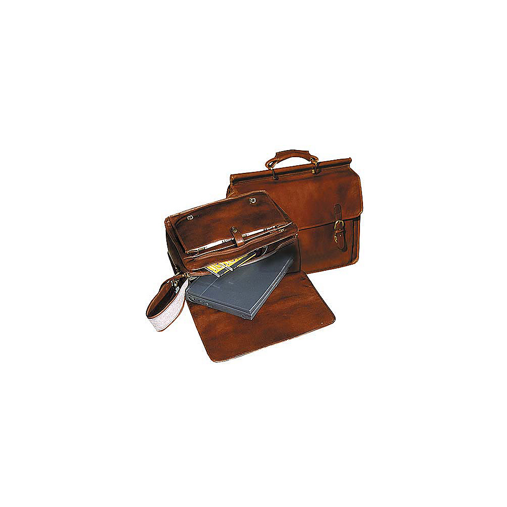 Scully Hidesign by Scully Zack Leather Computer Brief Tan Scully Non Wheeled Computer Cases