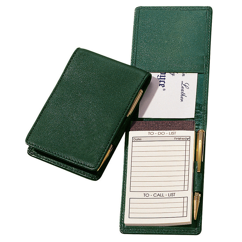 Royce Leather Deluxe Flip Style Note Jotter Green
