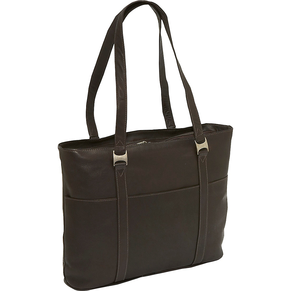 Piel Laptop Business Tote Chocolate