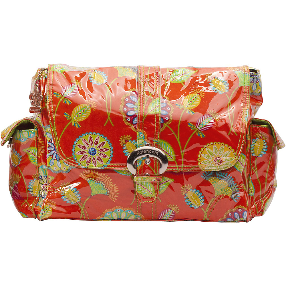 Kalencom Laminated Buckle Diaper Bag Gypsy Rose Orange Kalencom Diaper Bags Accessories