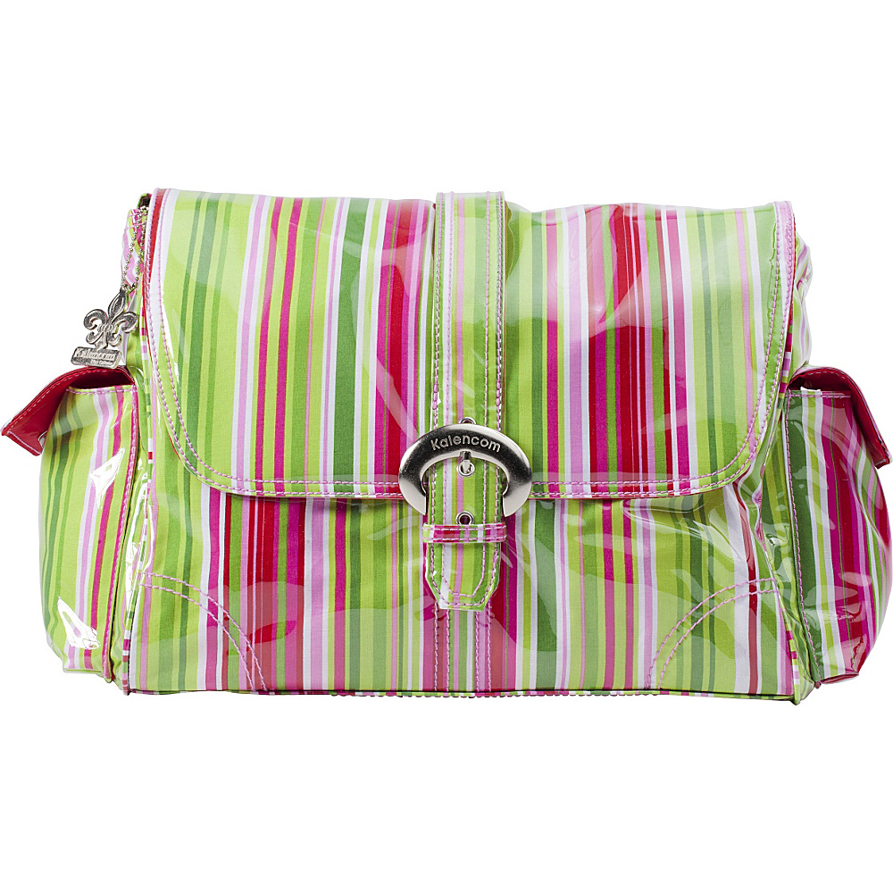 Kalencom Laminated Buckle Diaper Bag Jazz Stripes Ruby Kalencom Diaper Bags Accessories