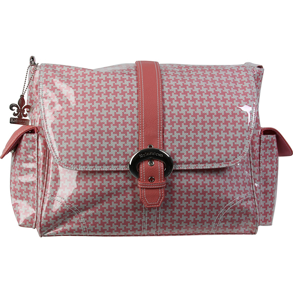 Kalencom Laminated Buckle Diaper Bag Houndstooth Pink Kalencom Diaper Bags Accessories