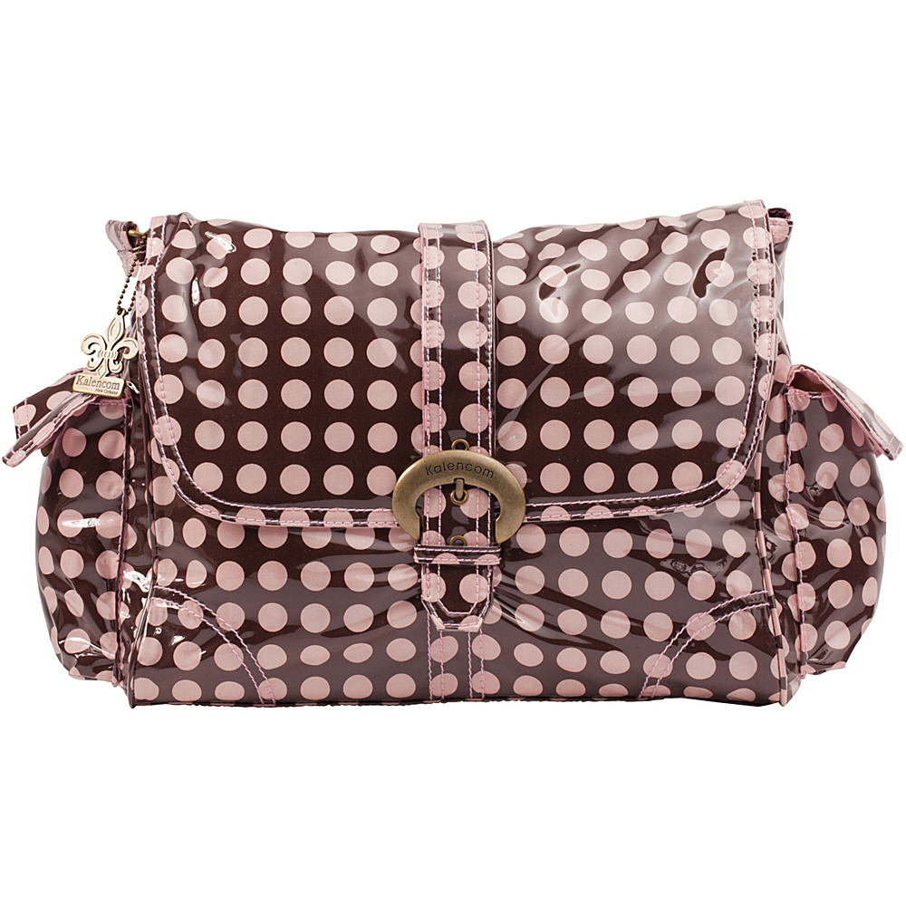 Kalencom Laminated Buckle Diaper Bag Heavenly Dots Choc Pink Kalencom Diaper Bags Accessories
