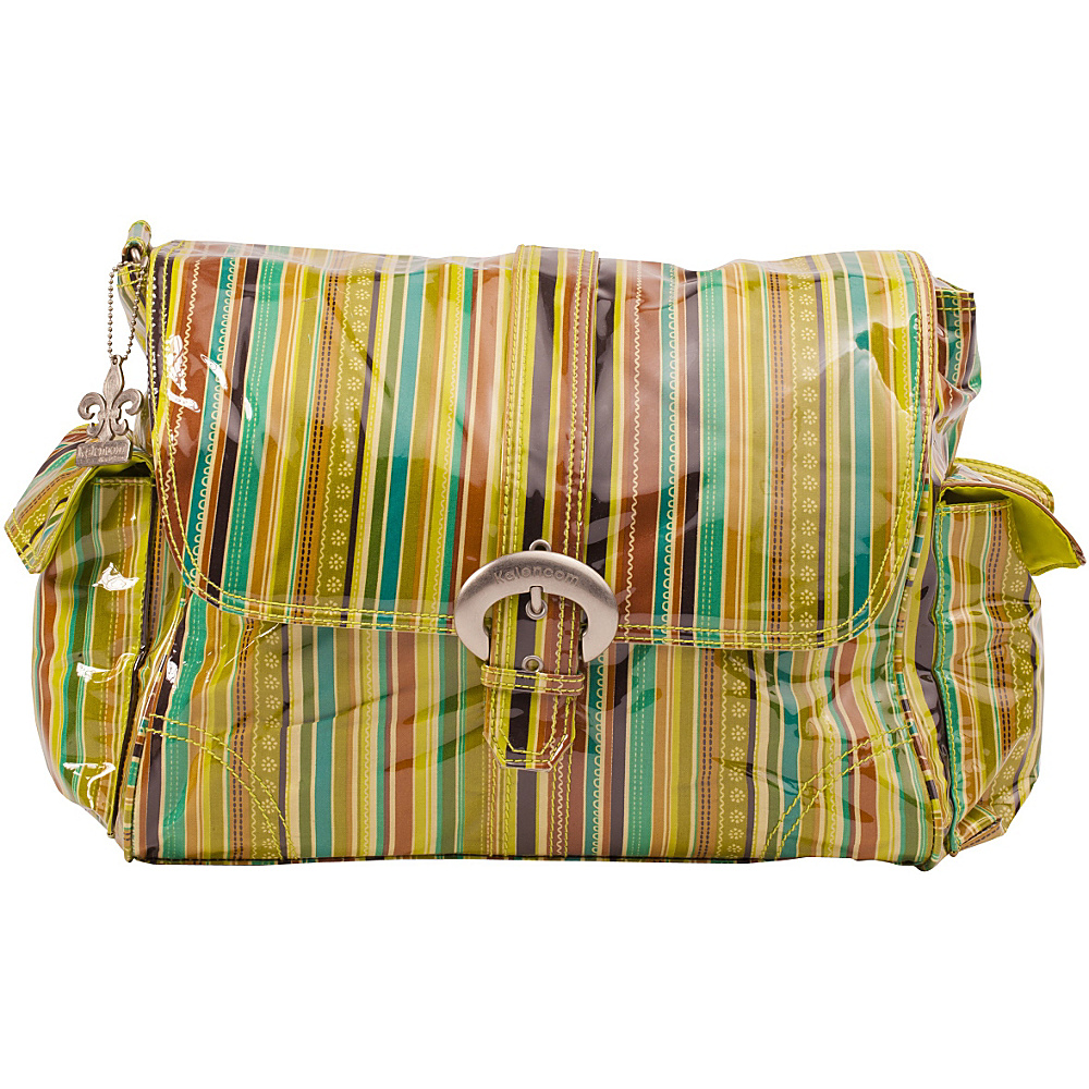 Kalencom Laminated Buckle Diaper Bag Pretty Stripes Pistachio Kalencom Diaper Bags Accessories