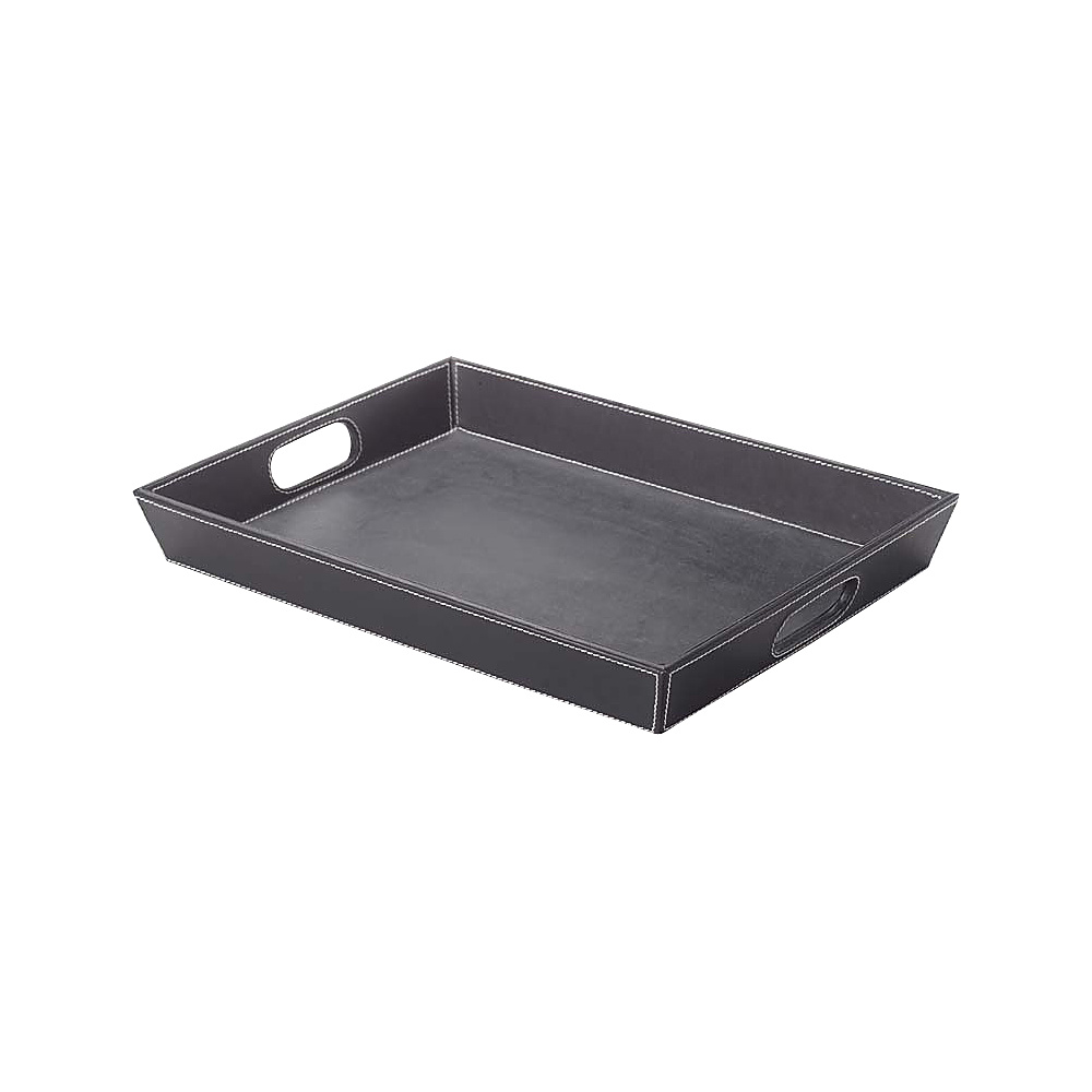 Clava Leather Serving Tray Tuscan Black