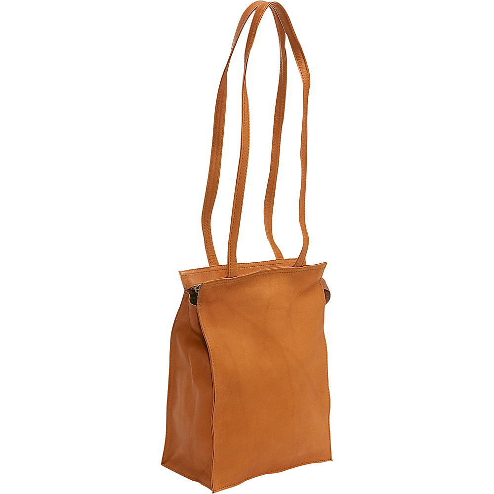 Le Donne Leather Zip Top Tote Tan