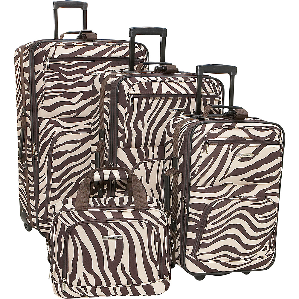 Rockland Luggage 4 Piece Expandable Luggage Set Brown