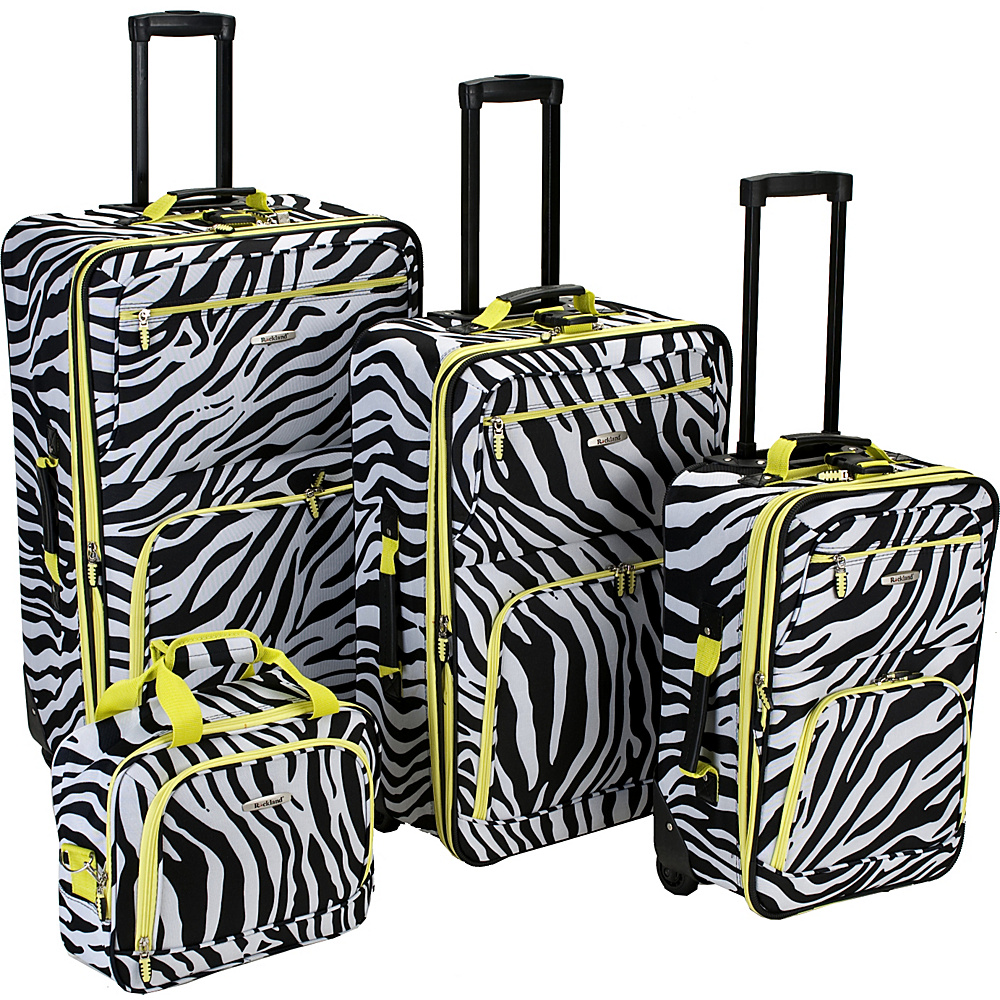 Rockland Luggage 4 Piece Expandable Luggage Set Lime